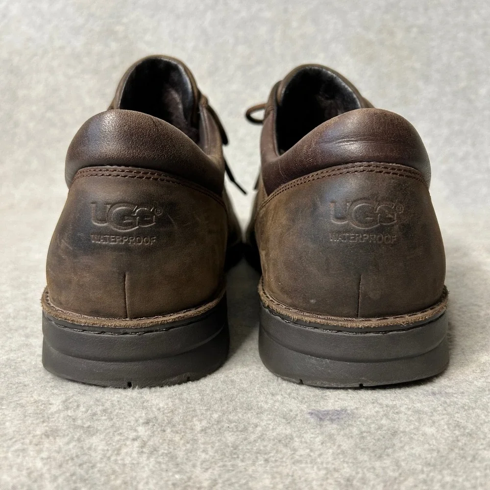 UGG Men's Brown Waterproof Leather Loafers Shoes 14EEE Wide 1009470 EUC Gorpcore